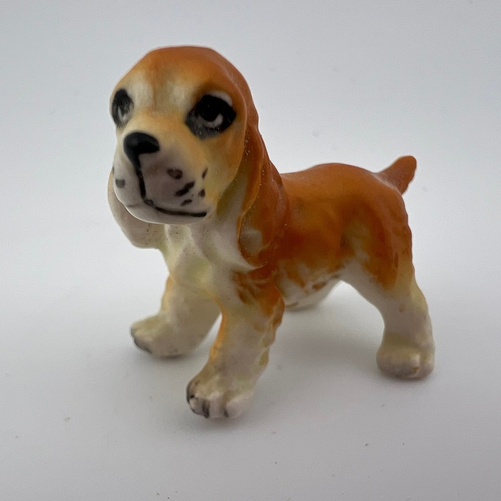 Vintage Mini Cocker‎ Spaniel Dog Figurine Matte Japan 1 Inch Mini